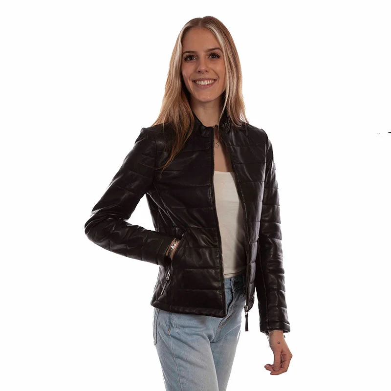 Insulated Ribbed Lamb Jacket Belted Jacket Elasticated Jacket Padded Jacket