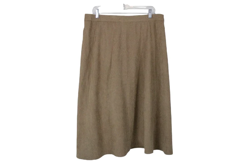 CJ Banks Brown Suede Finish Skirts | 14W velvet skirt plush