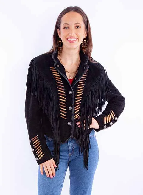Wooden Beaded Fringe Jacket Wool Fabric Cashmere Fabric Tweed Fabric