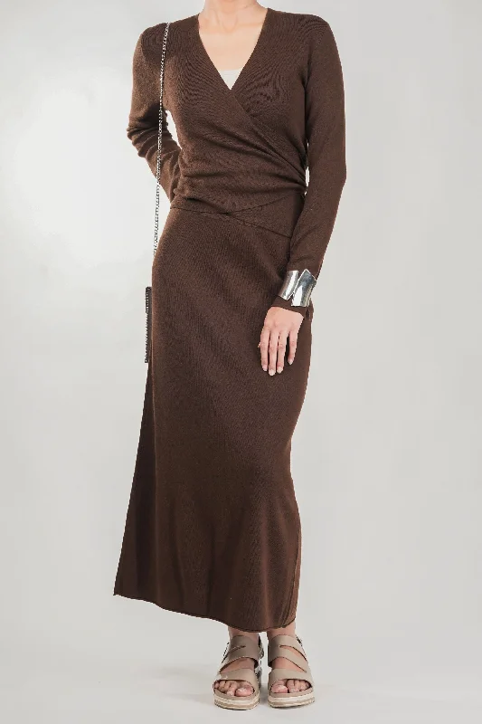 Cocoa Knit Wrap Skirt Co Ord denim skirt durable