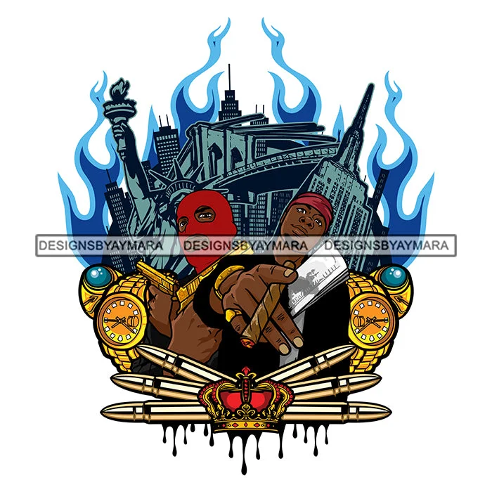 Black Man Gang Standing Wearing Ski Mask Napkin Jacket Cigarette Cash Money Vest Dope Street Gangster Golden Gold Ring Watch Pistol Gun Knife Hustler Hustle Nubian African American Boy SVG JPG PNG Vector Clipart Cricut Silhouette Cut Cutting Oversized Jacket Tailored Jacket Straight Jacket