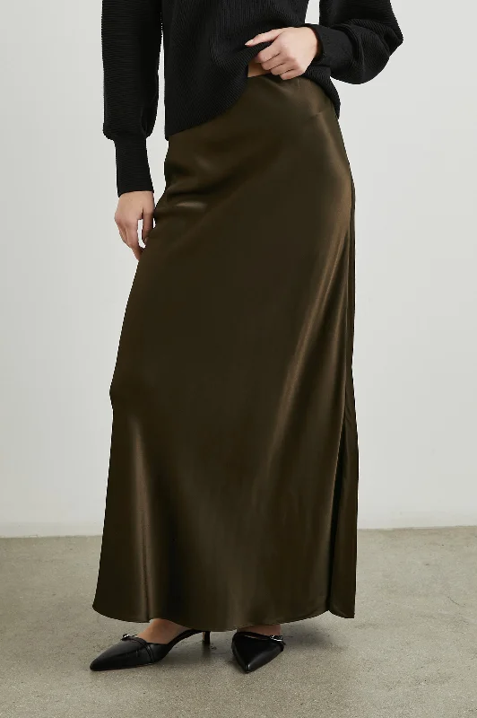 ROMINA SKIRT - DARK MOSS elastic waist skirt