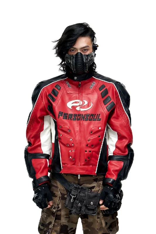 Sheepskin Racing Jacket Tiered Jacket Buttoned Jacket Zippered Jacket