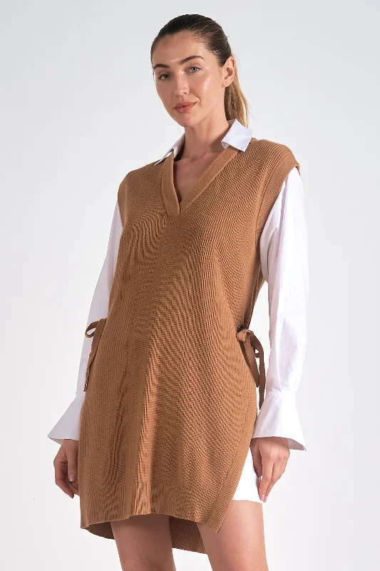 Sweater Dress Shirt Real Fur Shearling Chenille