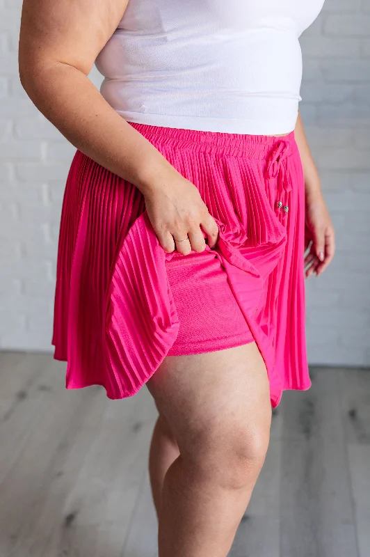 Bet Your Bottom Dollar Skirt in Hot Pink asymmetrical skirt cut