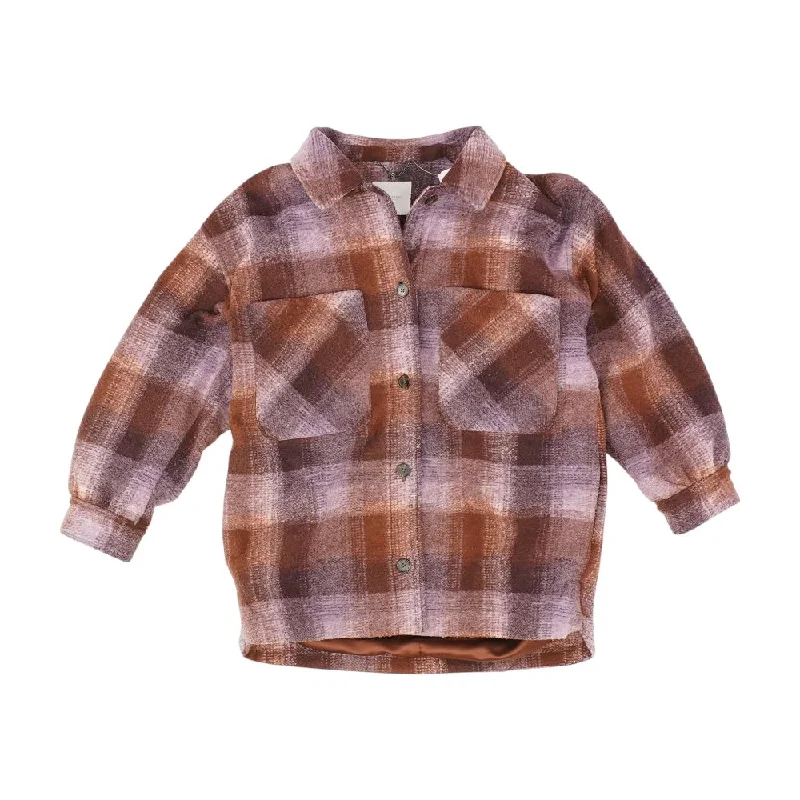 Brown Plaid Lightweight Jacket V-Neck Jacket Boat Neck Jacket Square Neck Jacket