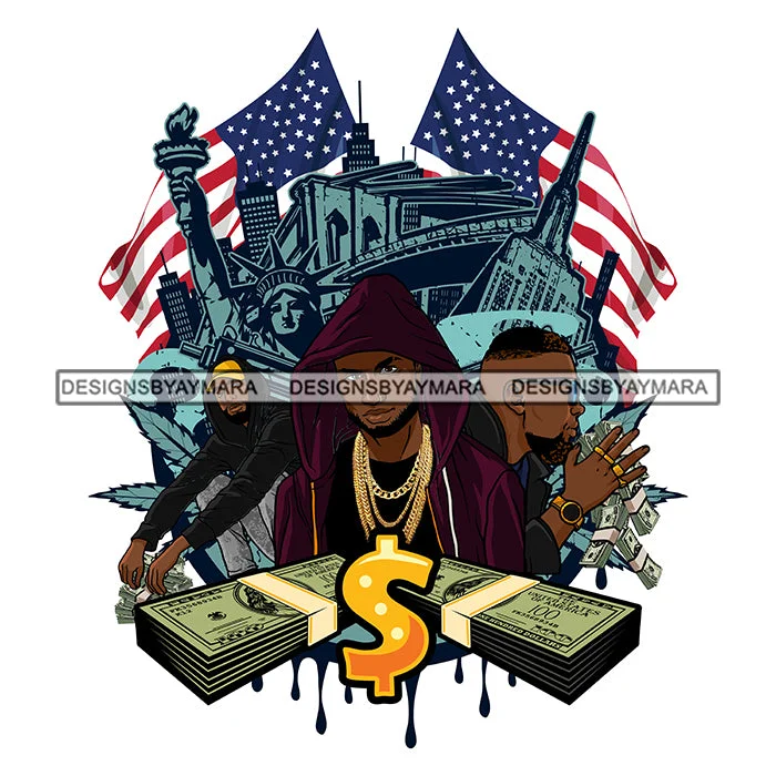 Black Beard Man Gang Standing Sitting Wearing Shirt Purple Hoodie Zipper Jacket Golden Gold Chain Necklace Jewelry Gun Cash Money Gangster Hustler Hustle Nubian African American Boy SVG JPG PNG Vector Clipart Cricut Silhouette Cut Cutting Front Pockets Side Pockets Patch Pockets