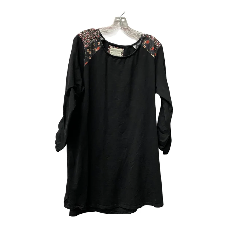 Dress Sweater By Cmc In Black, Size:Xl Graphic Sweater Embroidered Appliqued