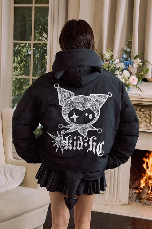 Devil Lace Patch Graphene Puffer Jacket Striped Jacket Polka Dot Jacket Floral Jacket