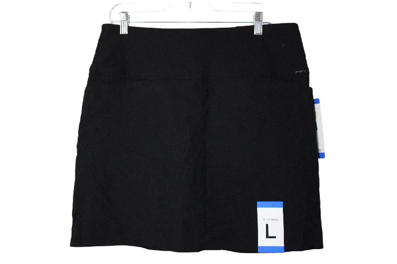 NEW S.C. & Co. Black Stretch Skirt | L tiered skirt playful