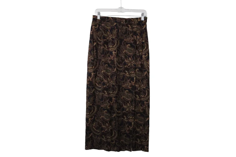 Kathie Lee Brown Black Skirt | 12 velvet skirt glossy
