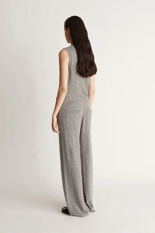 Cotton Cashmere Wide Leg Pant