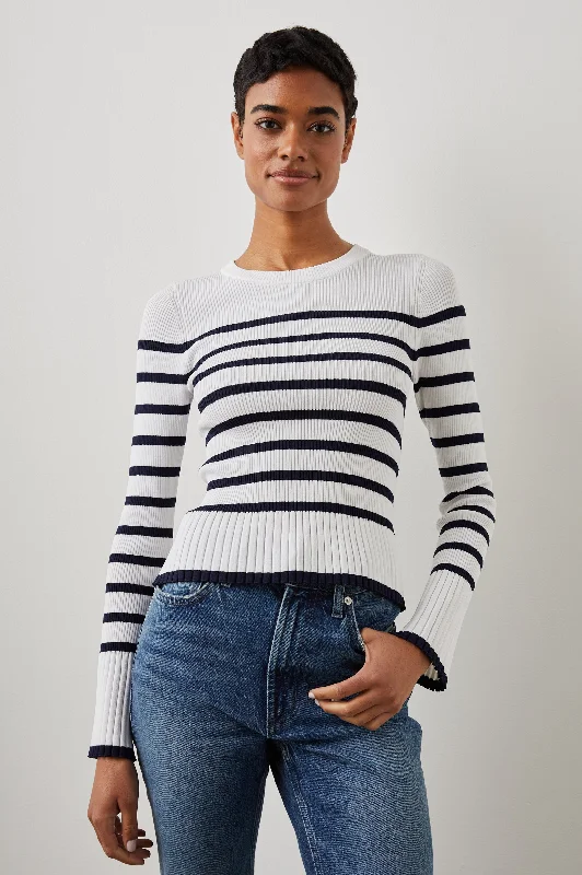 GEMMA SWEATER - IVORY NAVY STRIPE