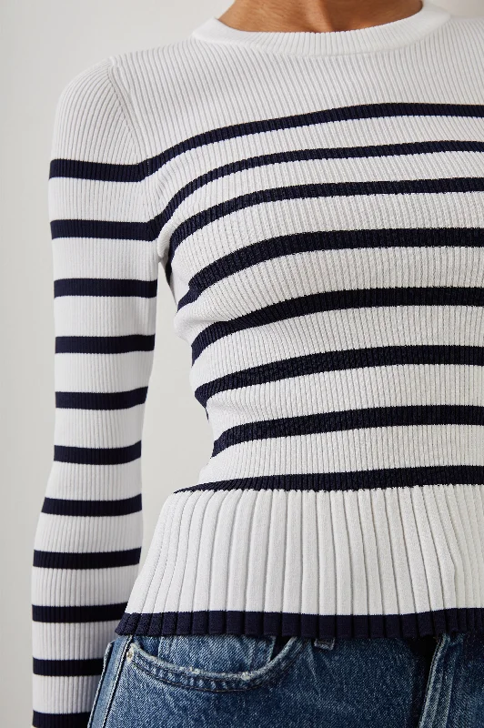 GEMMA SWEATER - IVORY NAVY STRIPE