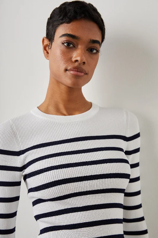 GEMMA SWEATER - IVORY NAVY STRIPE