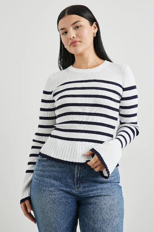 GEMMA SWEATER - IVORY NAVY STRIPE