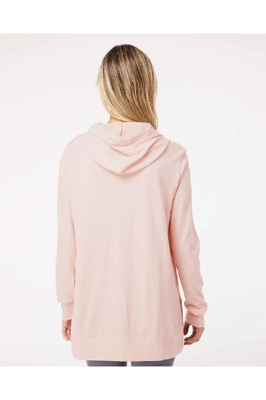 MV Sport Womens Sueded Jersey Hooded Sweatshirt Hoodie - Cameo Pink - NEW