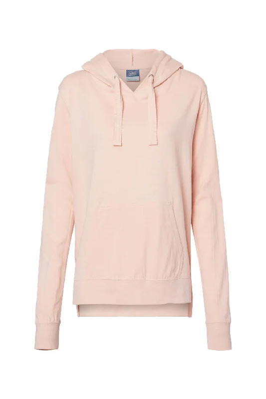 MV Sport Womens Sueded Jersey Hooded Sweatshirt Hoodie - Cameo Pink - NEW