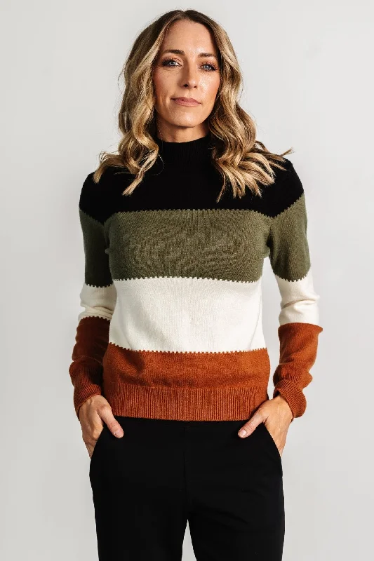 Porter Color Block Sweater | Black Multi