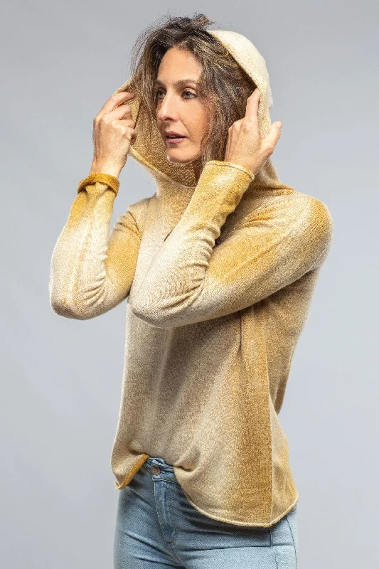 Rubina Cashmere Hooded Pullover In Ochre