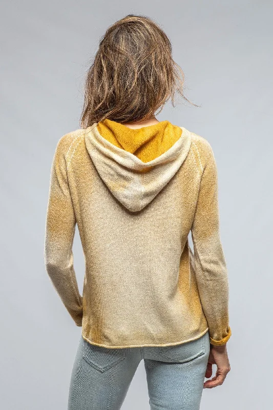 Rubina Cashmere Hooded Pullover In Ochre