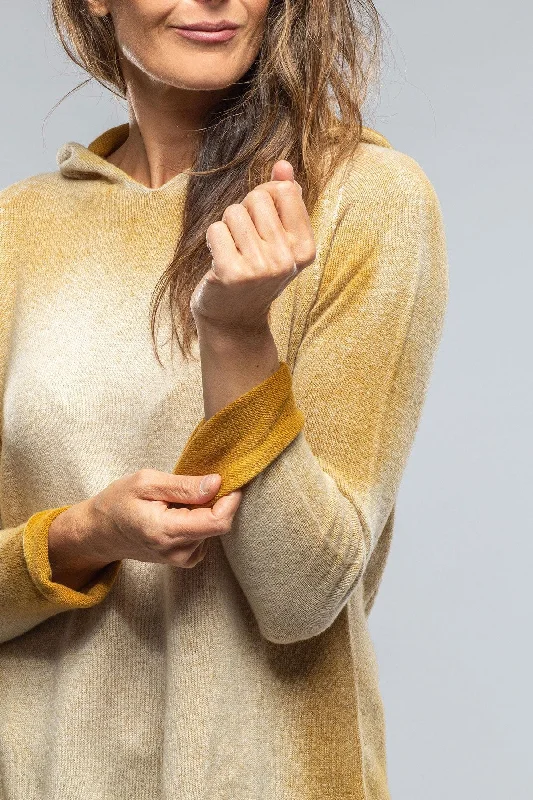 Rubina Cashmere Hooded Pullover In Ochre