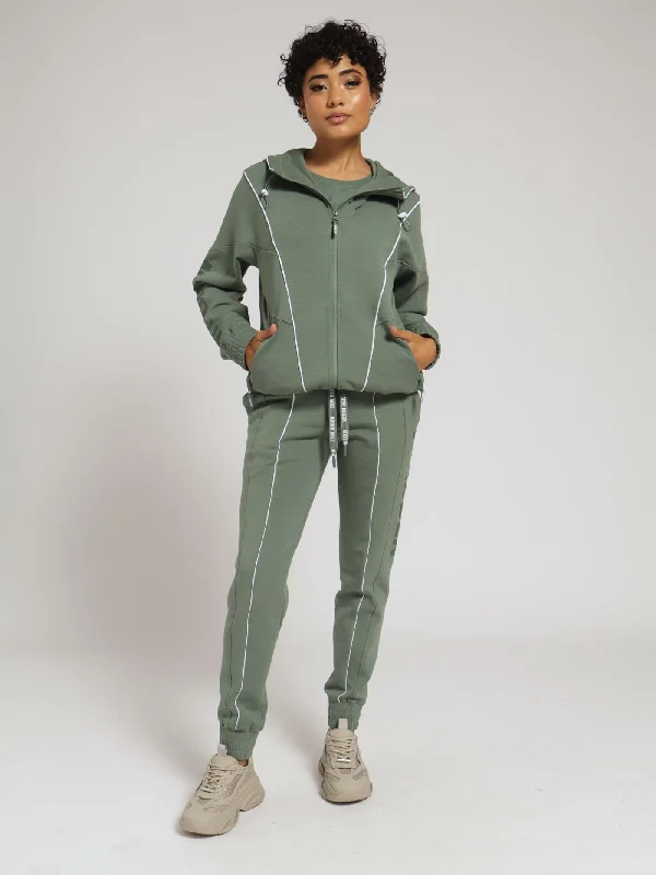 Samantha Scuba Hooded Sweat Top - Sage