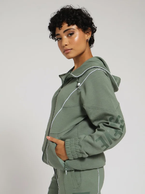 Samantha Scuba Hooded Sweat Top - Sage