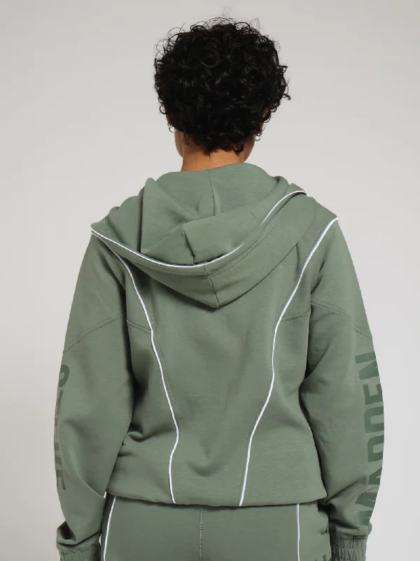 Samantha Scuba Hooded Sweat Top - Sage