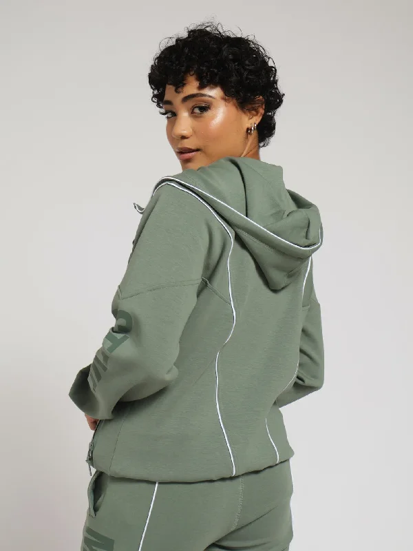 Samantha Scuba Hooded Sweat Top - Sage