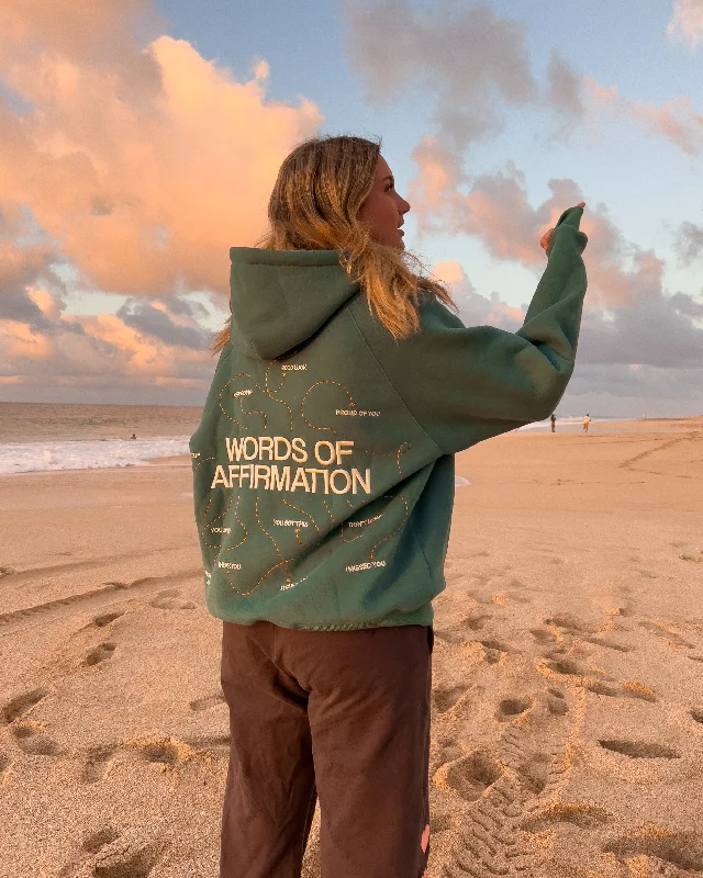 ""Words of Affirmation"" Oversized Lux Hoodie in Green