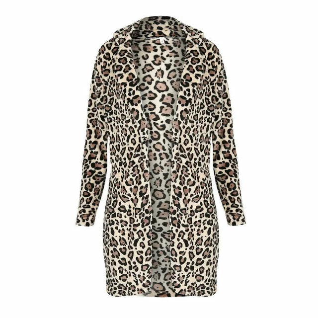 2019 Newest Hot Womens Autumn Winter Leopard Fluffy Fleece Jacket Coat Cardigans Hooded Jumper Tops Clubwear