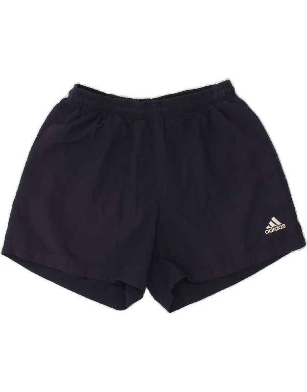 ADIDAS Womens Graphic Sport Shorts UK 16 Large Navy Blue Polyester