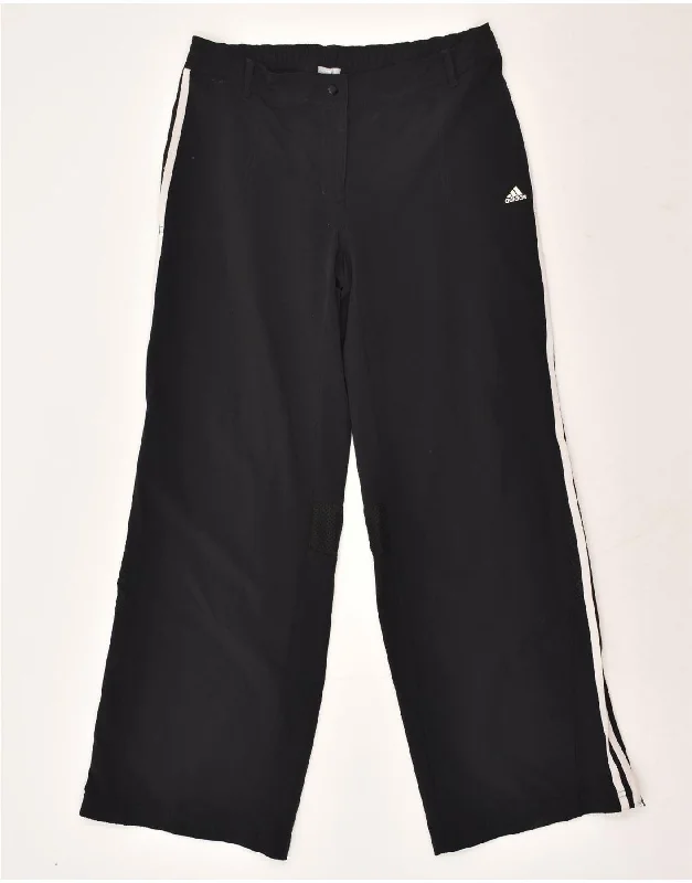 ADIDAS Womens Tracksuit Trousers UK 14 Large  Black Polyester