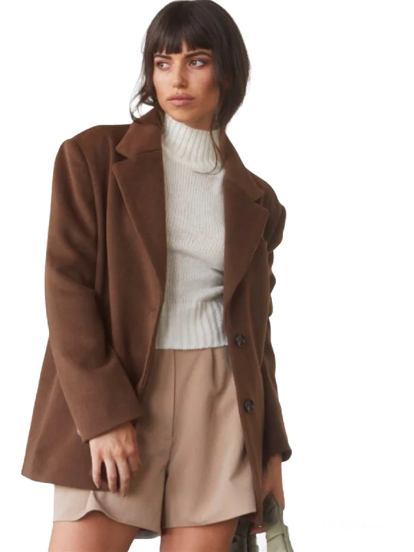 Araya Wool Blazer- Coco Brown