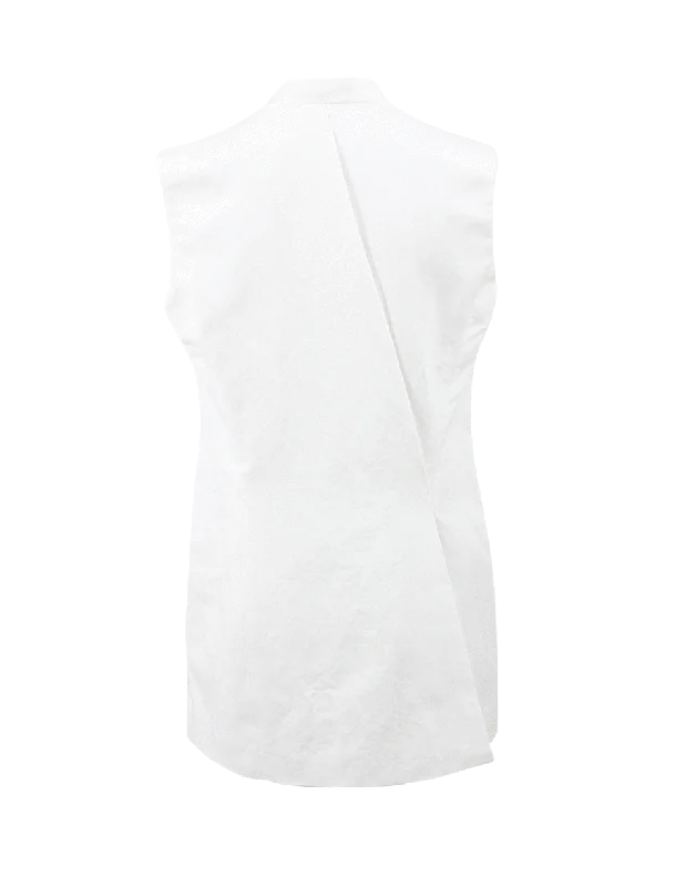 Asymmetrical Washed Cotton Vest