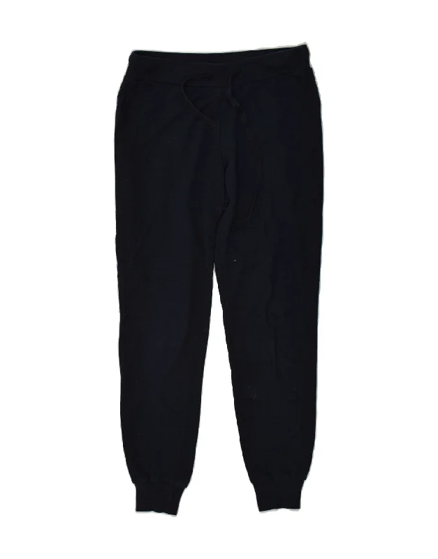 BENETTON Womens Tracksuit Trousers Joggers UK 10 Small Navy Blue Cotton