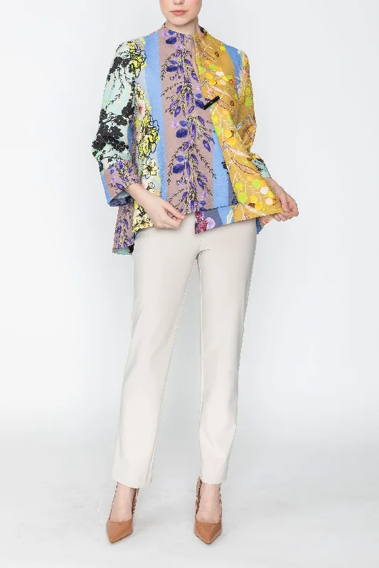 IC Collection Multi Floral-Print One-Button Jacket - 5784J