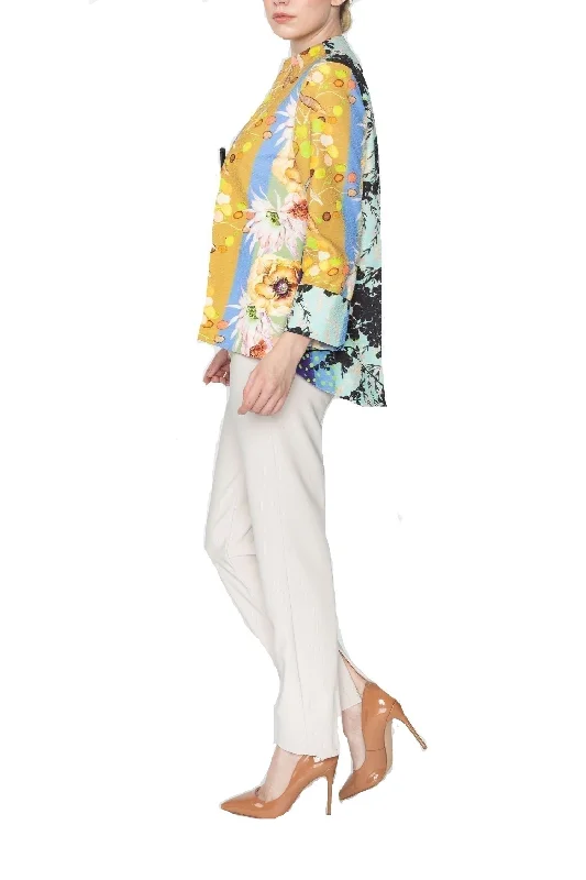 IC Collection Multi Floral-Print One-Button Jacket - 5784J