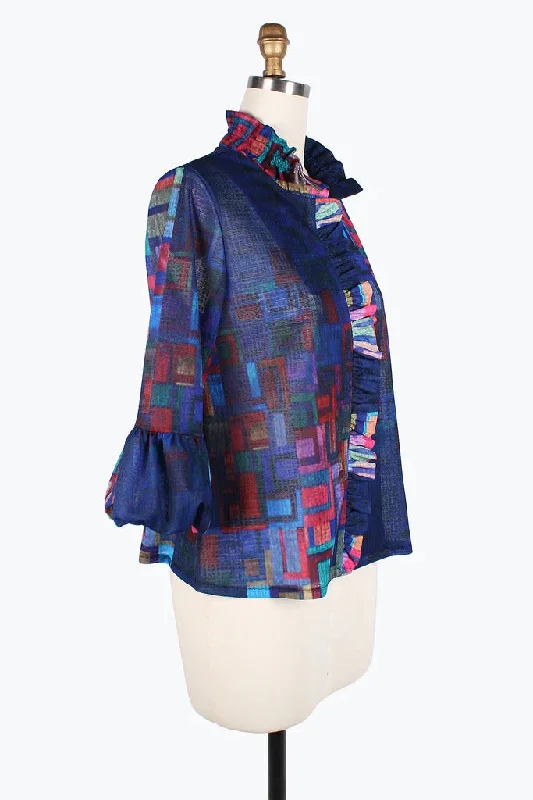 Damee Rainbow Squares Ruffle Jacket 2393-MLT