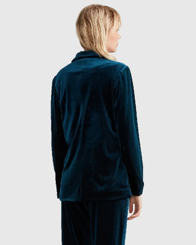 Eternity Velvet Blazer - Dark Teal