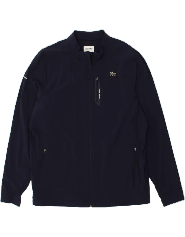 LACOSTE Womens Tracksuit Top Jacket Size 58 3XL Navy Blue Polyamide