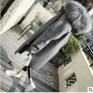 Autumn And Winter Fat Plus Size Women's Mid-length Woolen