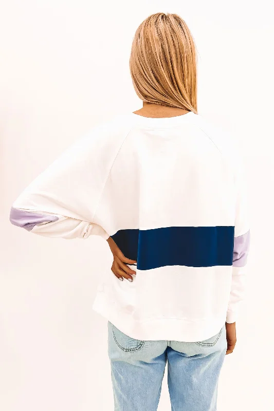 Matilda Sweater Navy Lilac