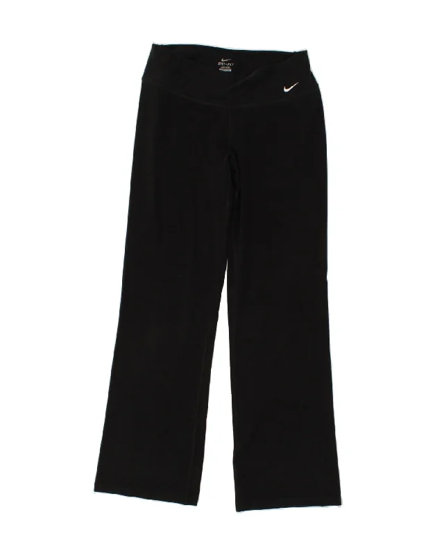 NIKE Womens Flare Tracksuit Trousers UK 14 Medium Black