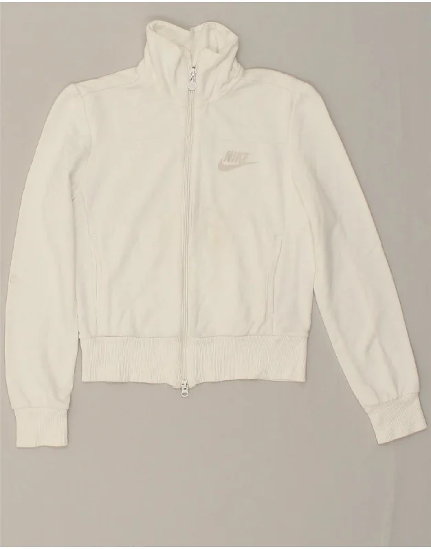 NIKE Womens Tracksuit Top Jacket UK 10/12 Medium White