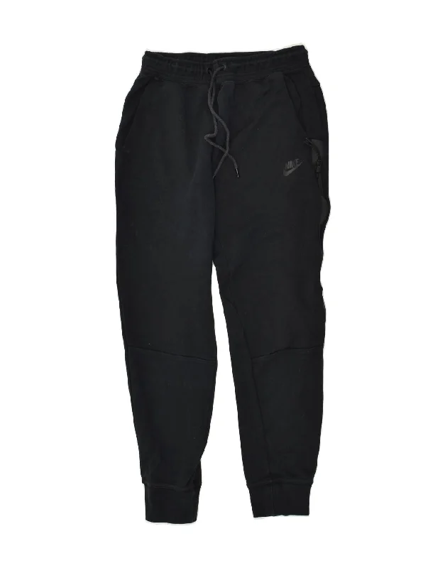 NIKE Womens Tracksuit Trousers Joggers UK 8 Small Black Cotton