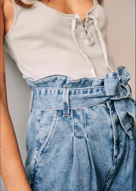 Paper Bag Jeans With Belt