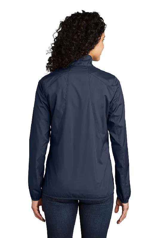 Port Authority Womens Zephyr Wind & Water Resistant Full Zip Jacket - Dress Navy Blue