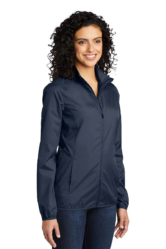 Port Authority Womens Zephyr Wind & Water Resistant Full Zip Jacket - Dress Navy Blue